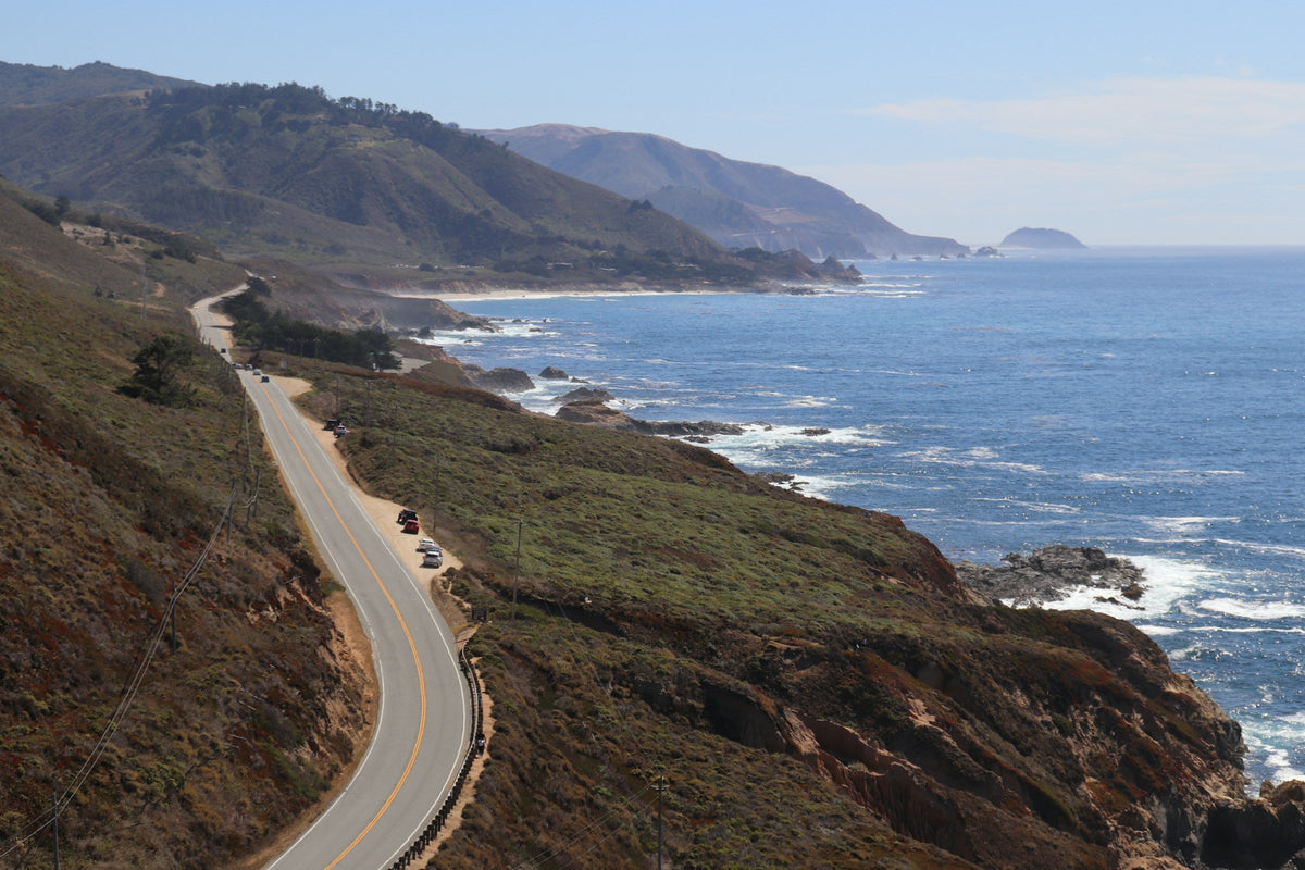 Highway 1 winding along the Big Sur coast